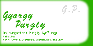 gyorgy purgly business card
